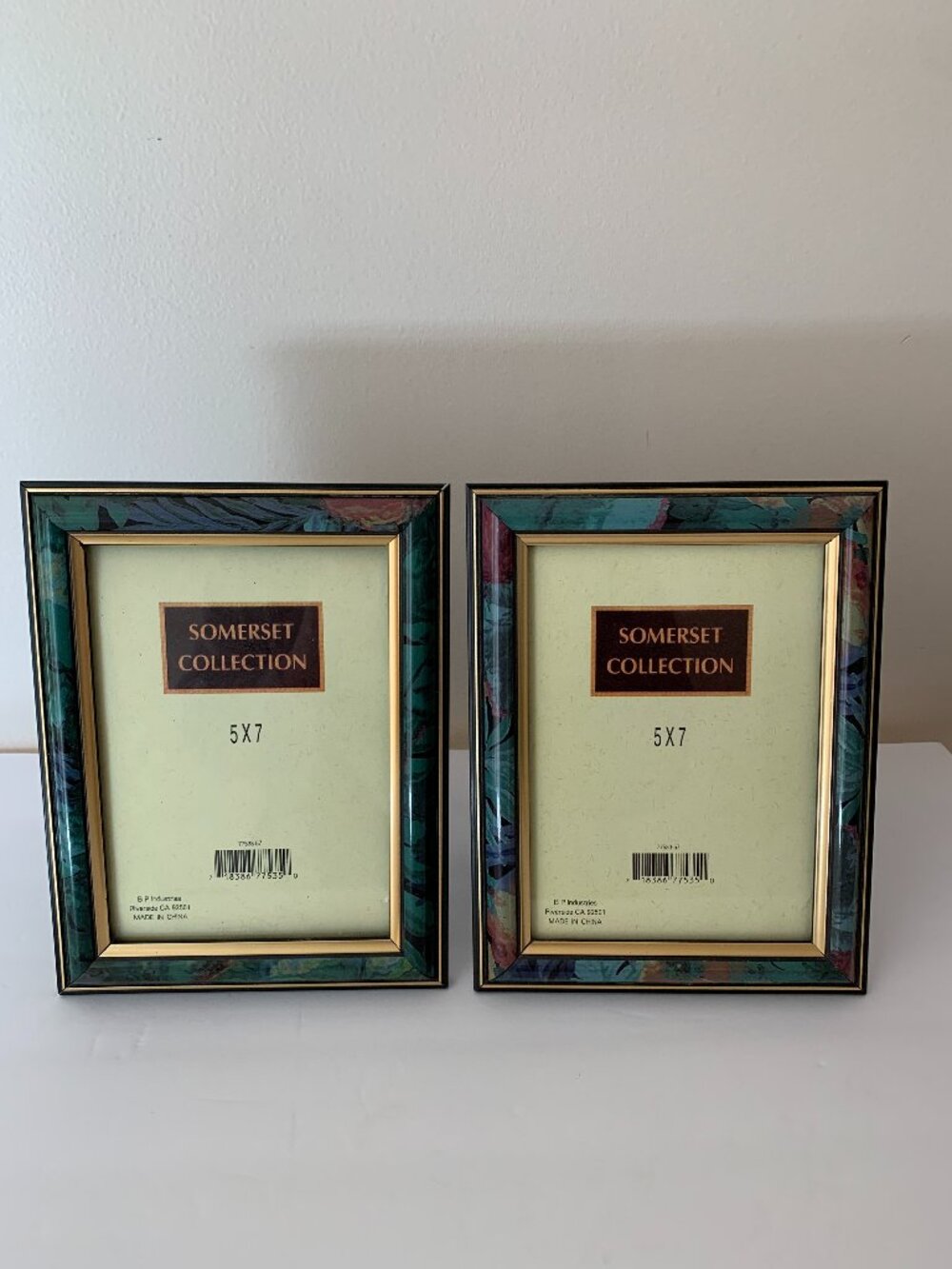 Vintage Somerset Collection 5X7 inch floral picture frames with gold accents